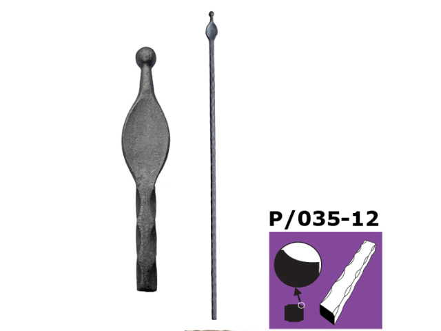 Pole with spear h900, b30, n12x12 (P/035-12x12mm)