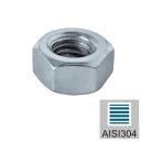Hexagon nut - stainless steel, AISI304, M10mm