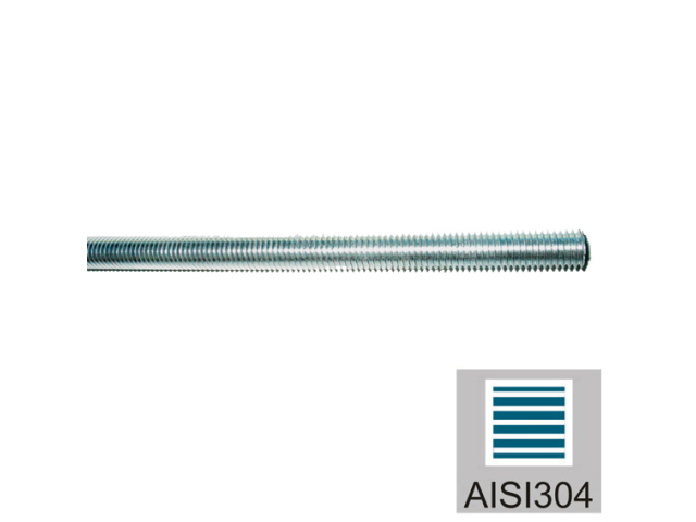 Stainless steel threaded rod, AISI304, M6/L1000mm