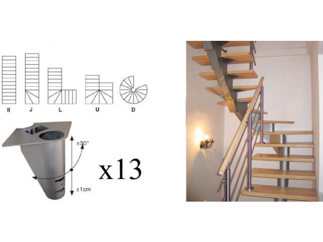 Staircase SEGMENT V 2640-2400mm, set 13x segment