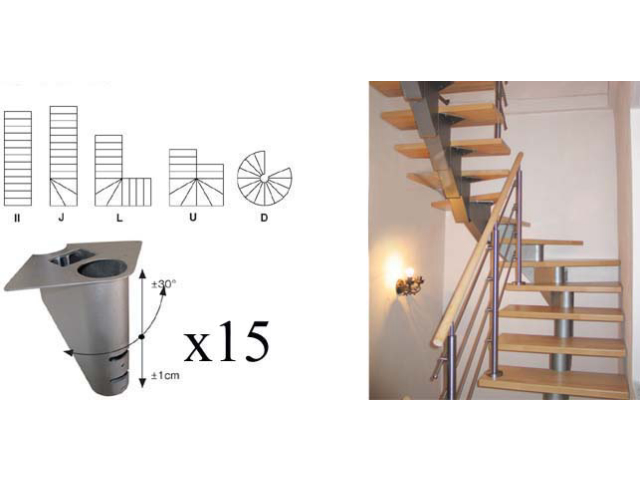 Staircase SEGMENT V 3020-2740mm, set 15x segment
