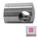 Crossbar holder - connector AISI316, d12/D40x40mm