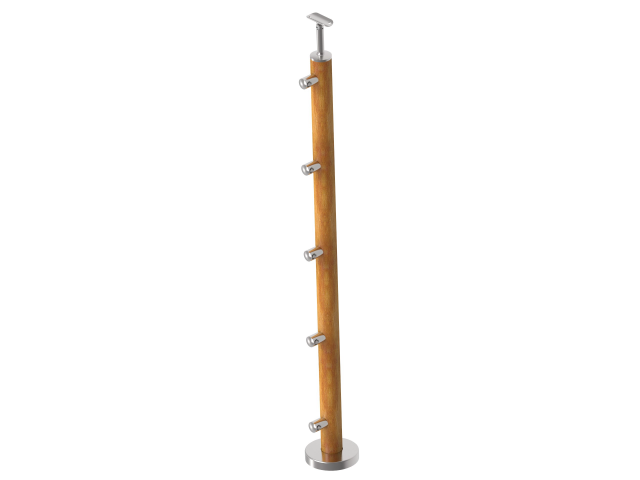 Wooden pole DUB (OAK) D50mm, 5xd12mm, v=100 cm, VK