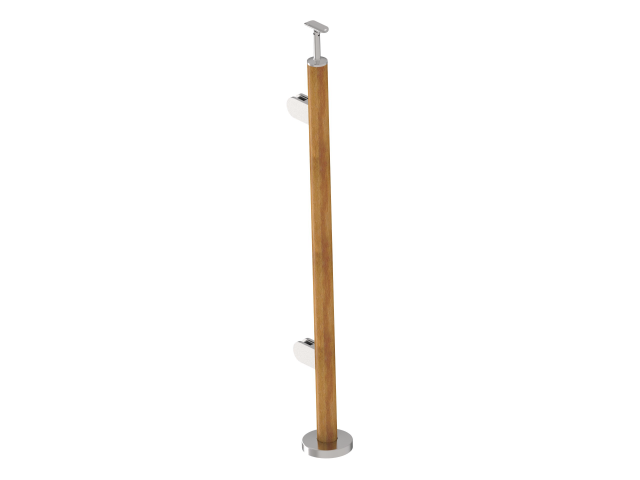 Oak pole D42,4 - 2 clamps, h=100cm, VK - straight