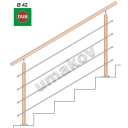 Wooden railing DUB (OAK) VK- schodisko v=90cm L=15
