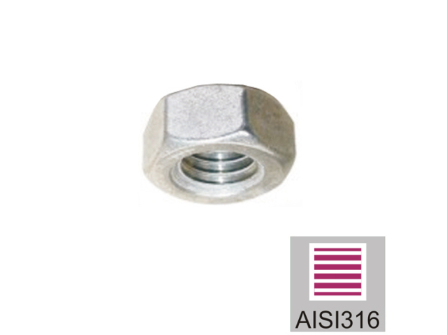Hexagon nut - stainless steel, AISI316, M10mm