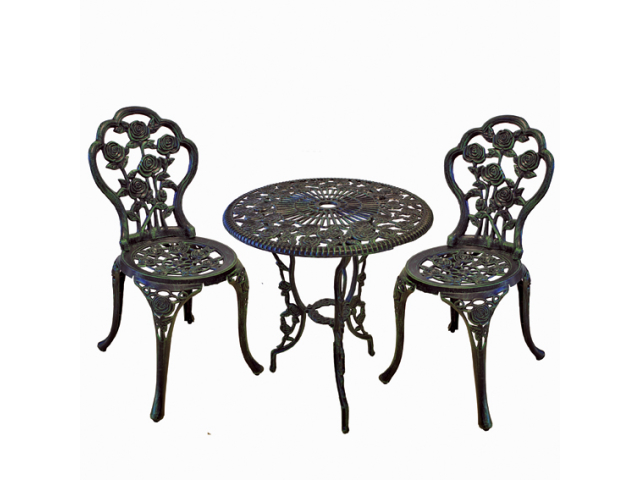 Gartenmöbel Al-set, 2 x chair, 1 x table, black, g