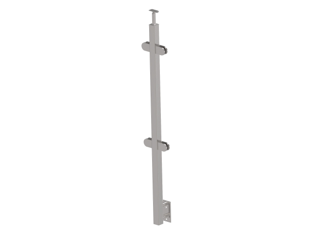 Stainless steel pole JP, side anchoring, straight