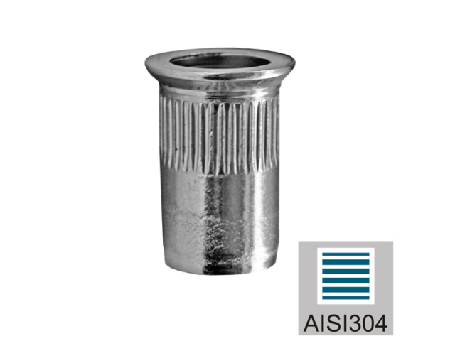 Blind rivet nut, stainless steel, AISI304, M5mm