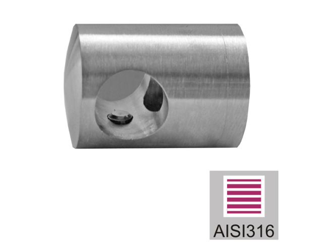 Crossbar holder right AISI316, d12/40x40x2mm