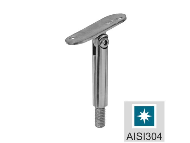 Handrail bracket  - Polished AISI304, 40x40x2/M10m