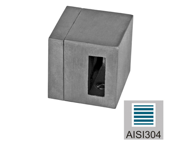 Clamp - left AISI304, 40x40x2/15x5mm