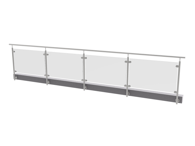Glass railing, 5350x1000mm, BR