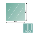 Clear, laminated glass VSG