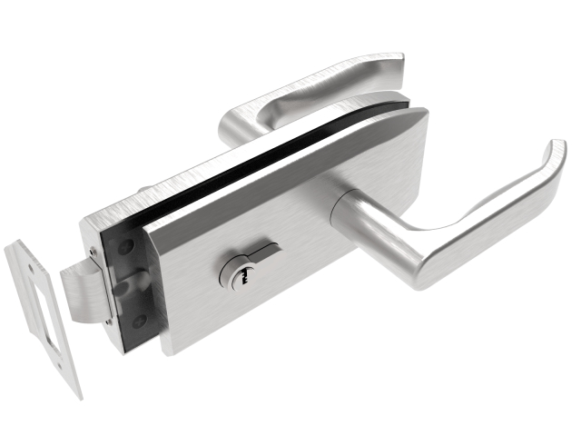 Lock for glass door inox, glass t 8,10,12mm