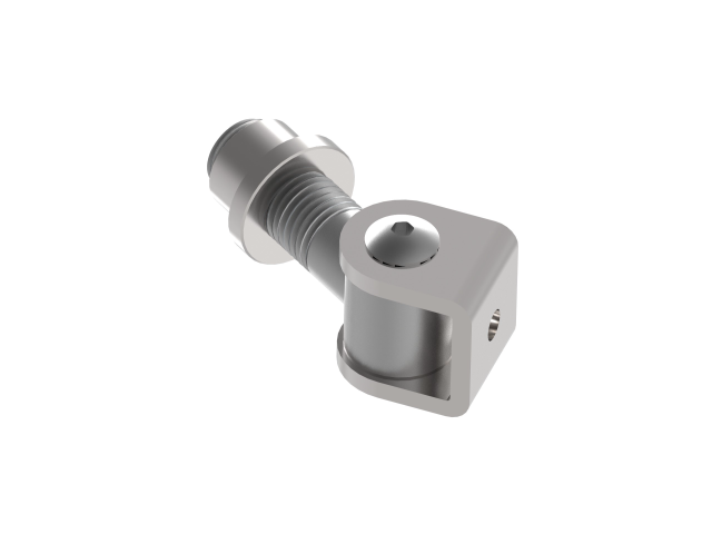 Adjustable hinge with forgeable nut Zn, M20