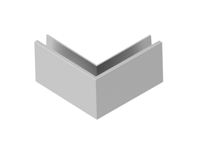 Aluminum profile for glass AL/INOX effect/Satin L1
