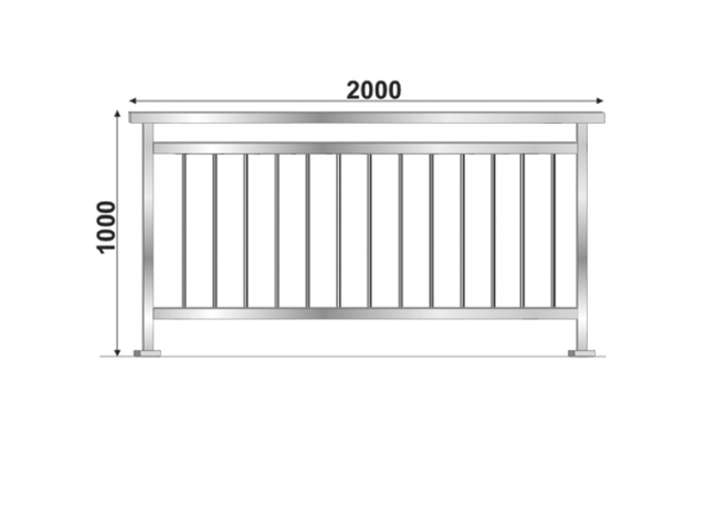 Vertical railing VR AISI304, 40x40x2