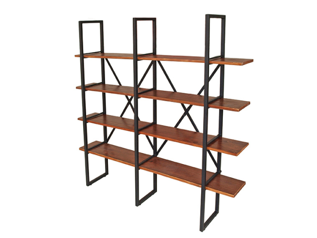 Shelf rack TRAVEZ - 4 shelves, redbrown