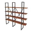Shelf rack TRAVEZ - 4 shelves, redbrown