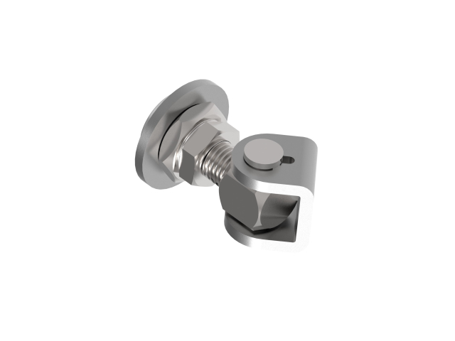 Adjustable hinge with rotary plate M20, AISI 304