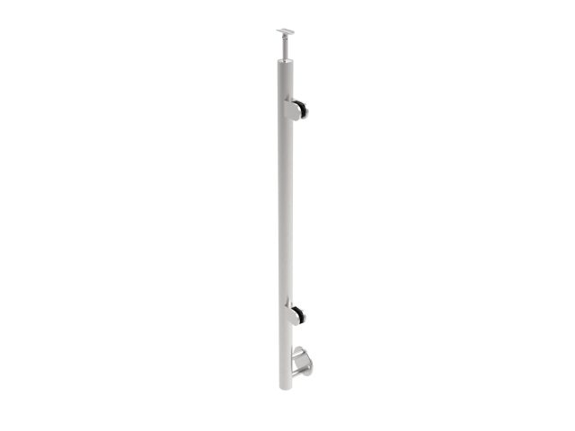 Stainless steel pole - straight, right + plate