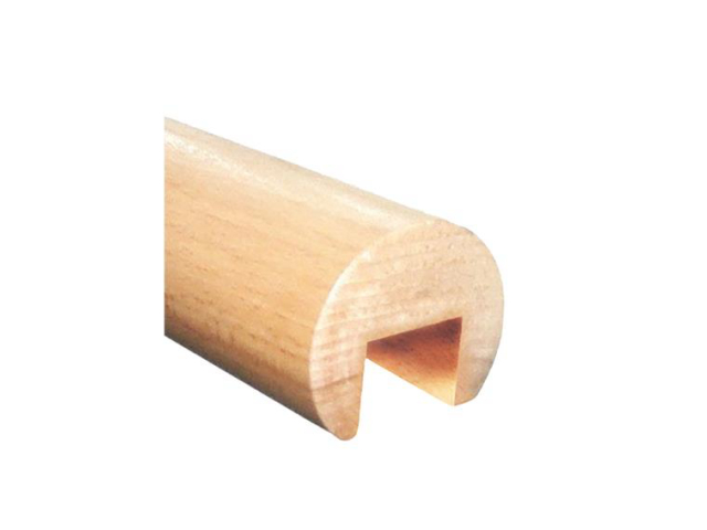 Beech round handrail with plow for glass BUK (BEEC