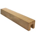 Oak square handrail with plow for glass