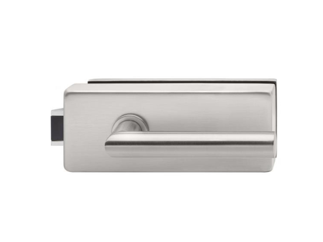 Glass door handle with lock UV