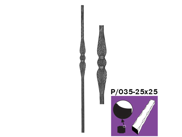 Forged rod h1200, b58mm, P/035-25x25