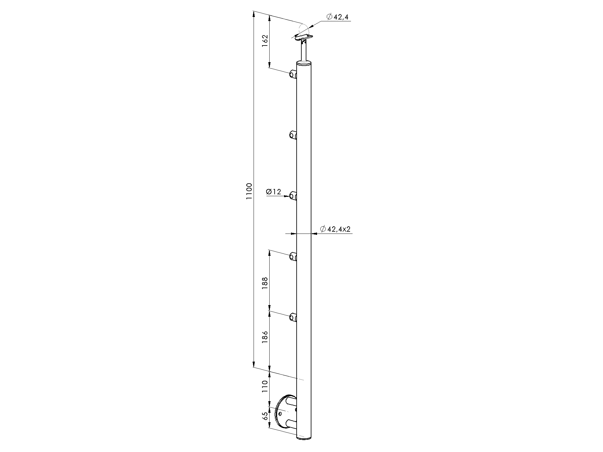 Stainless steel Baluster post