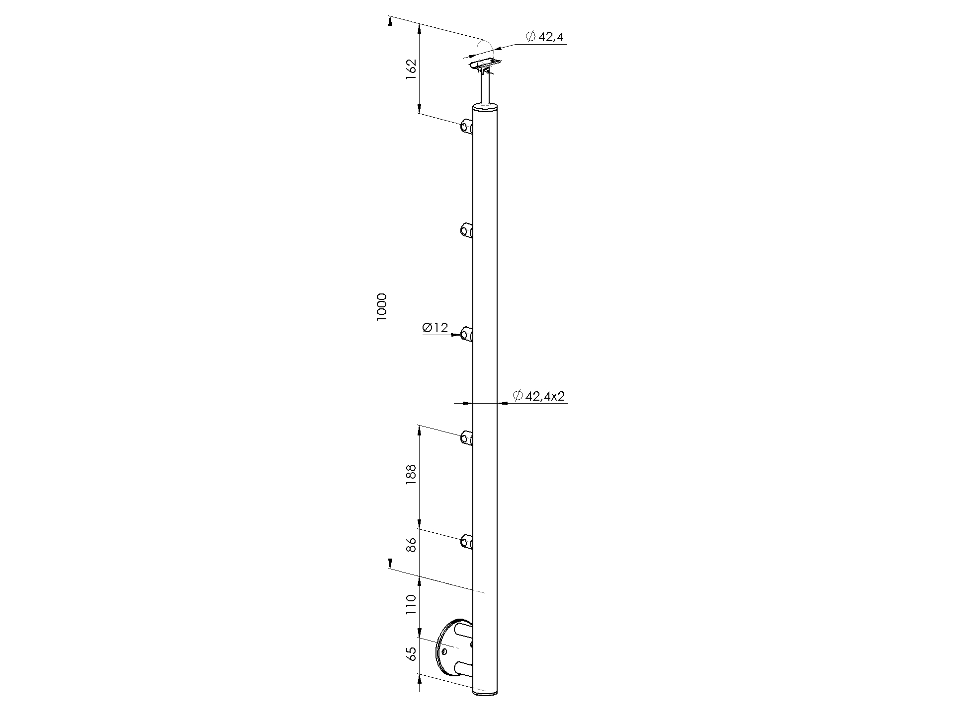 Stainless steel Baluster post